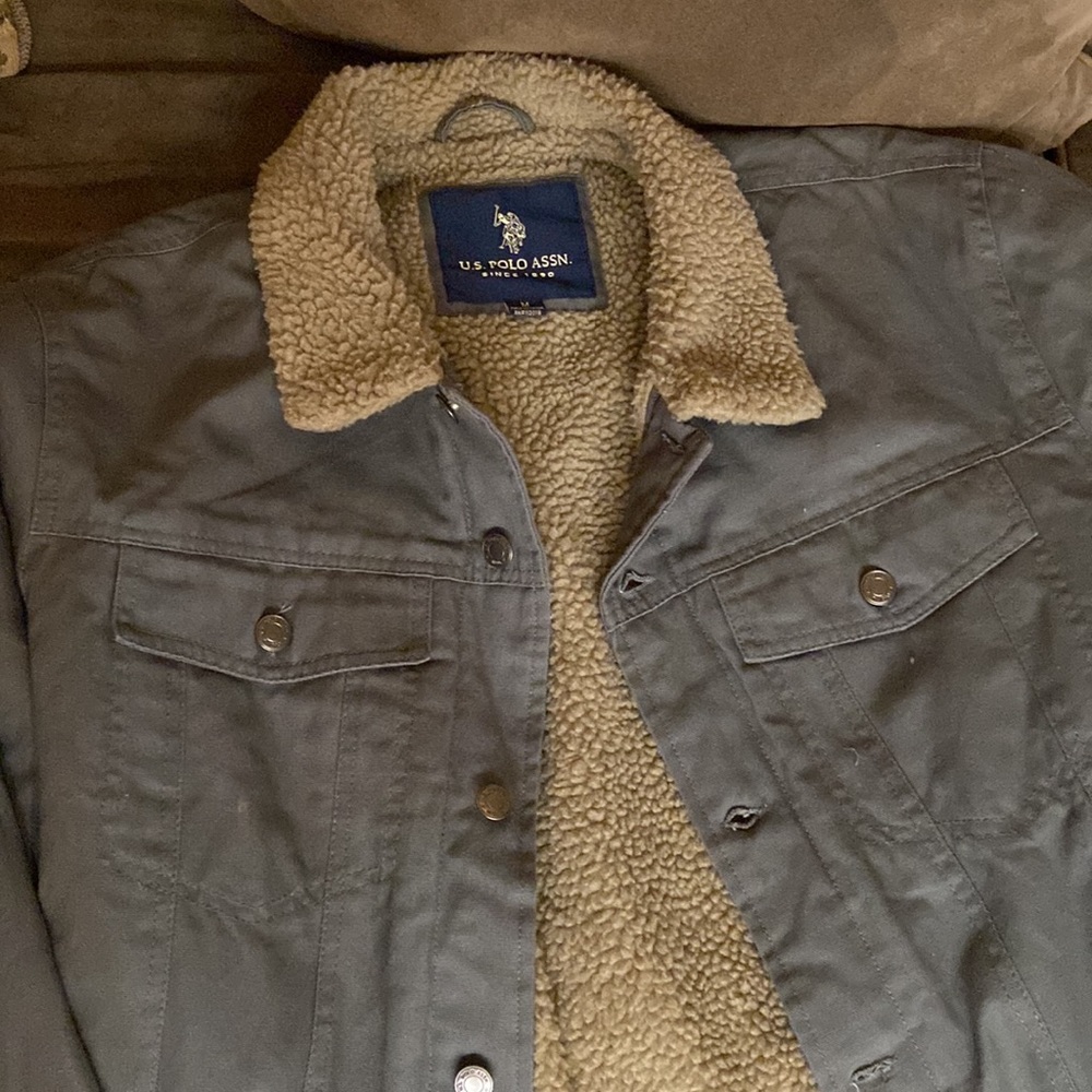 US POLO ASSN Light blue denim and Sherpa Jacket